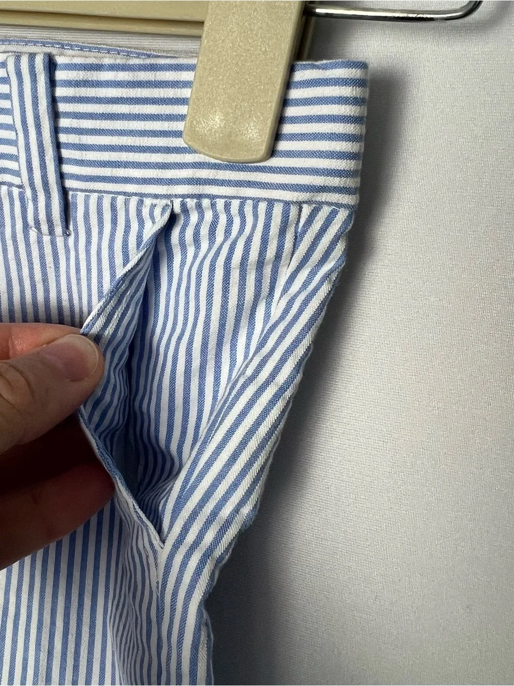 Janie & Jack Seer Sucker Pants Light Blue Stripe Cotton Boys Size 2T Preppy - Picture 5 of 9